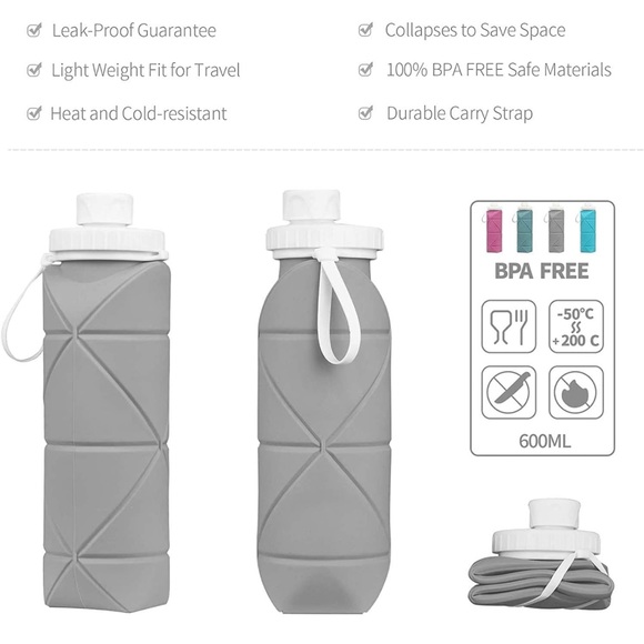 ✨BRAND NEW✨ Mini Foldable Bottle - Gray/White - Picture 2 of 9